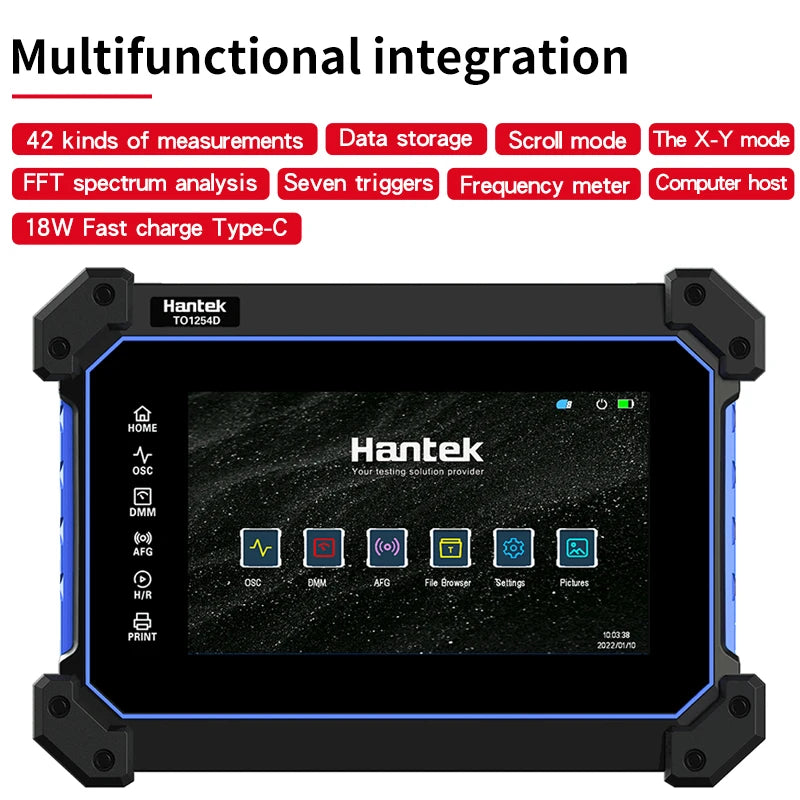 【Hantek Official Genuine】4-channel portable handheld touch screen digital oscilloscope TO1154C/1204C/1254C/1154D/1204D/1254D