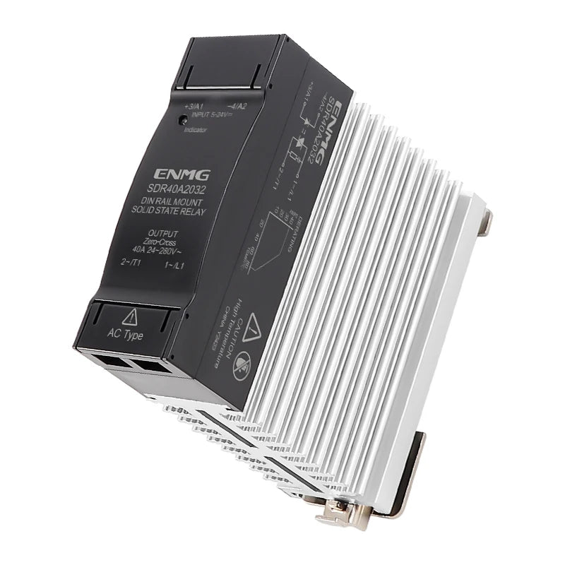ENMG SDR25A2032 Solid State Relay SSR 25A 5/12/24VDC Control 220VAC Load DIN Rail Mount Optocoupler Isolation Enhanced Heat Diss