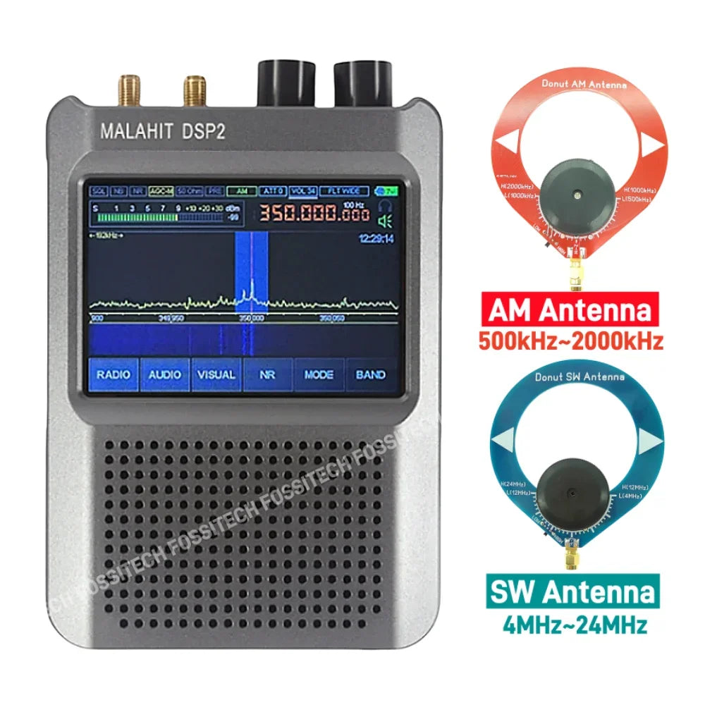 Upgraded Malahit-DSP2 Radio with Latest Firmware V2.40 SDR Malachite Receiver AM/SW/MW/FM Full-band 10KHz-2GHz
