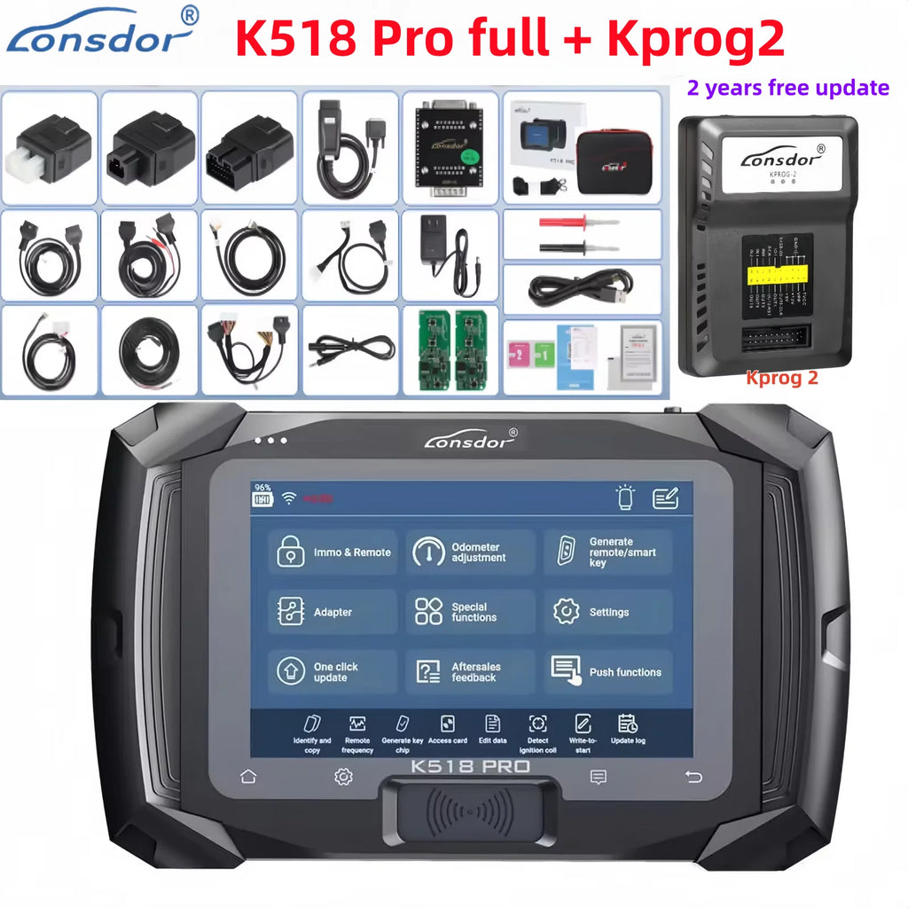 Lonsdor K518 PRO Full Global Version Programmer with Kprog LT20 Smart Key for Toyo FP30 Cable BCM Cable FCA 12+8 JLR ADP Adapter