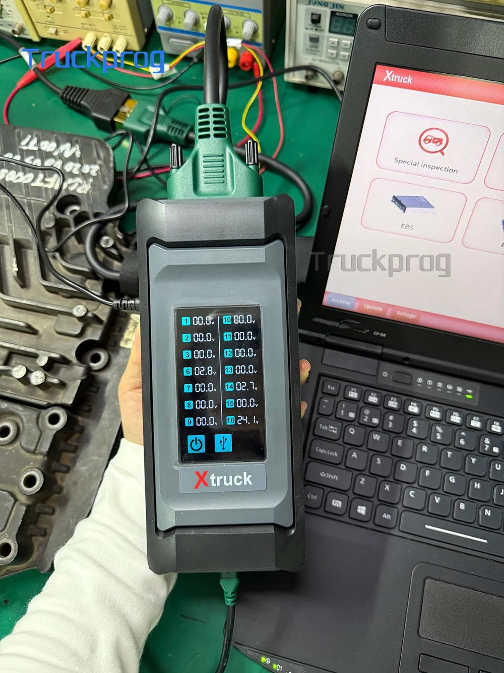 Xtruck Chassis Inspection Air Suspension Transmission Retarder ABS for ZF Testman Interface Getac Laptop Full Diagnostic Kit