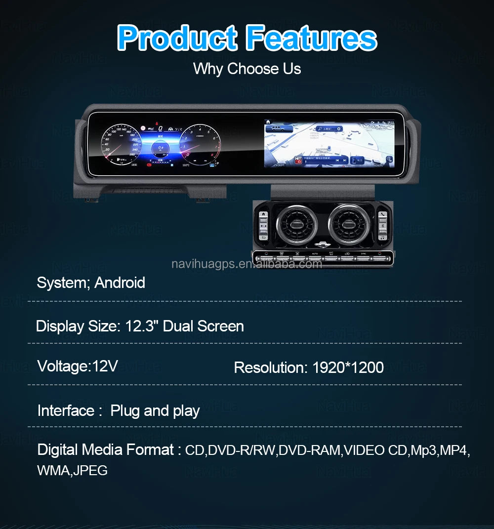 12.3" Dual Screen New Arrival For Toyota Land Cruiser LC70 LC76 Auto Speedometer Cockpit Multimedia Android Car Radio Carplay