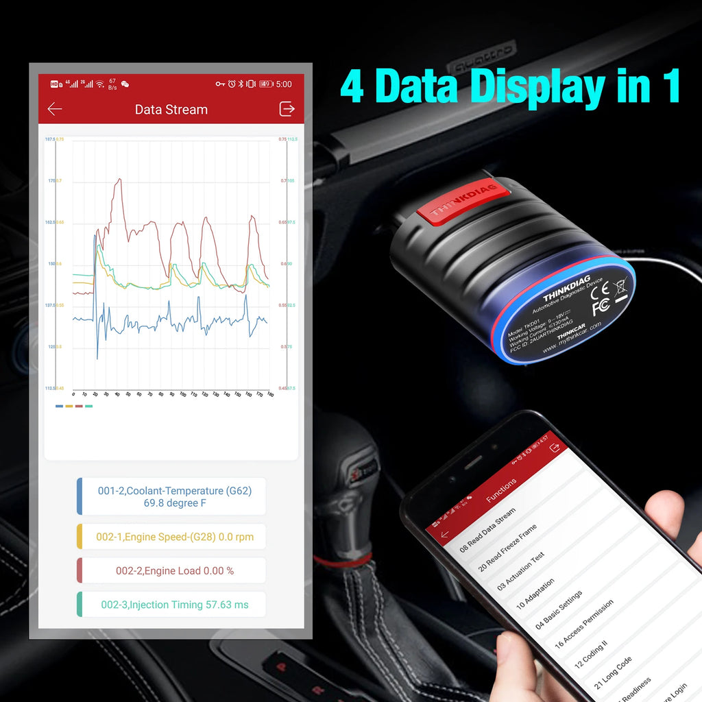 10PCS/lot THINKCAR Thinkdiag ALL System Car Diagnostic Tools 16 Resets ECU Coding Active Test 1 Year Free OBD2 Scanner Code Read