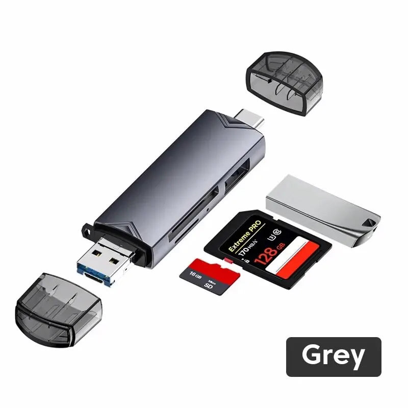 Multifunction 6 In 1 USB 3.0 Card Reader U Disk Type C/Micro Usb/Tf/Sd Flash Drive Memory Card Reading Adapter Phone Accessories