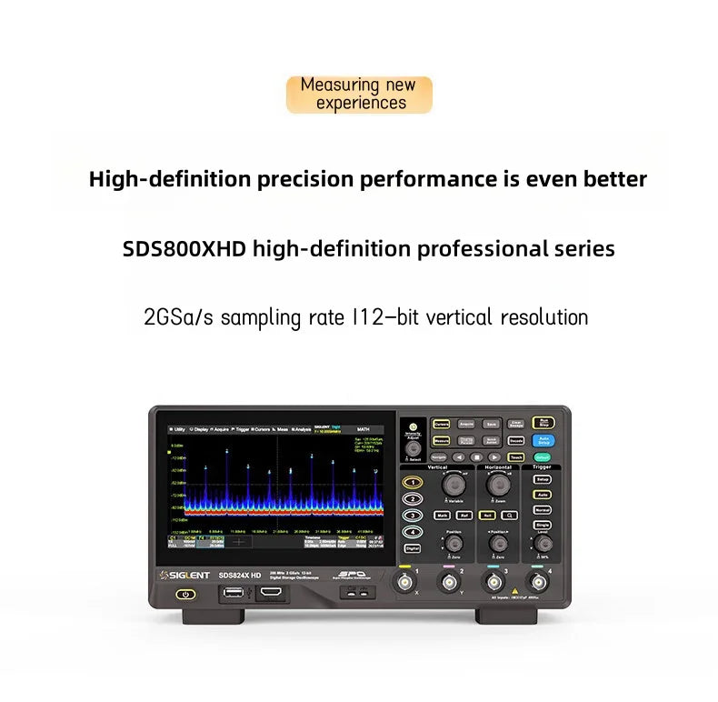 Siglent high-definition oscilloscope SDS800X HD series (SDS802/804/812/814/822/824X HD), 12 bit resolution, 2/4 channels