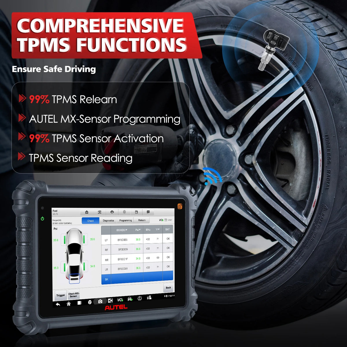Autel MaxiCOM MK906S Pro2-TS MK906S Pro-TS Auto TPMS Programming Diagnostics Tool ECU Coding All Systems OBD2 Diagnosis Scanner