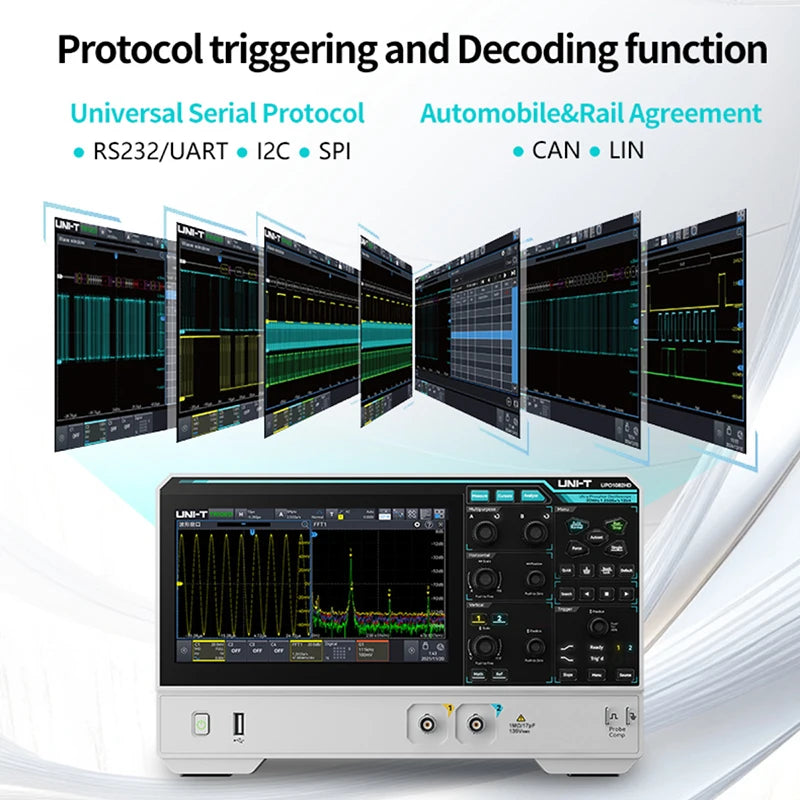 UNI-T Oscilloscope UPO1154HD UPO1082HD 2/4 Channels 1.25GSa/s High-Resolution Osciloscopio 80/150MHz Bandwidth 12-bit ADC Sampe