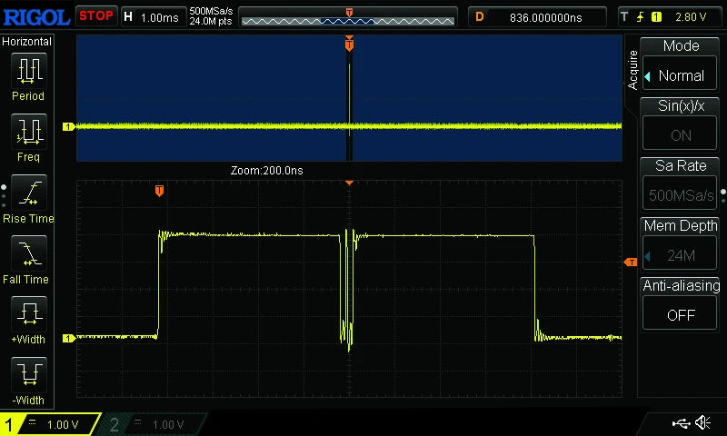 RIGOL DS1102Z-E/DS1202Z-E Digital Oscilloscopes 2Ch 100M/200M BandWidth 24Mpts Depth Support RS232/UART/I2C/SPI bus Decoding