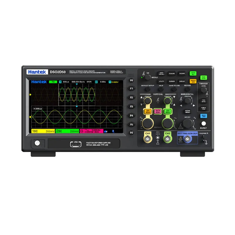 Hantek Lab Digital oscilloscope DSO2C20/2C35/2C50/2D20/DSO2D35/DSO2D205 200/350/500MHz 2Gsa/s 2CH/2CH+1CH desktop oscilloscope