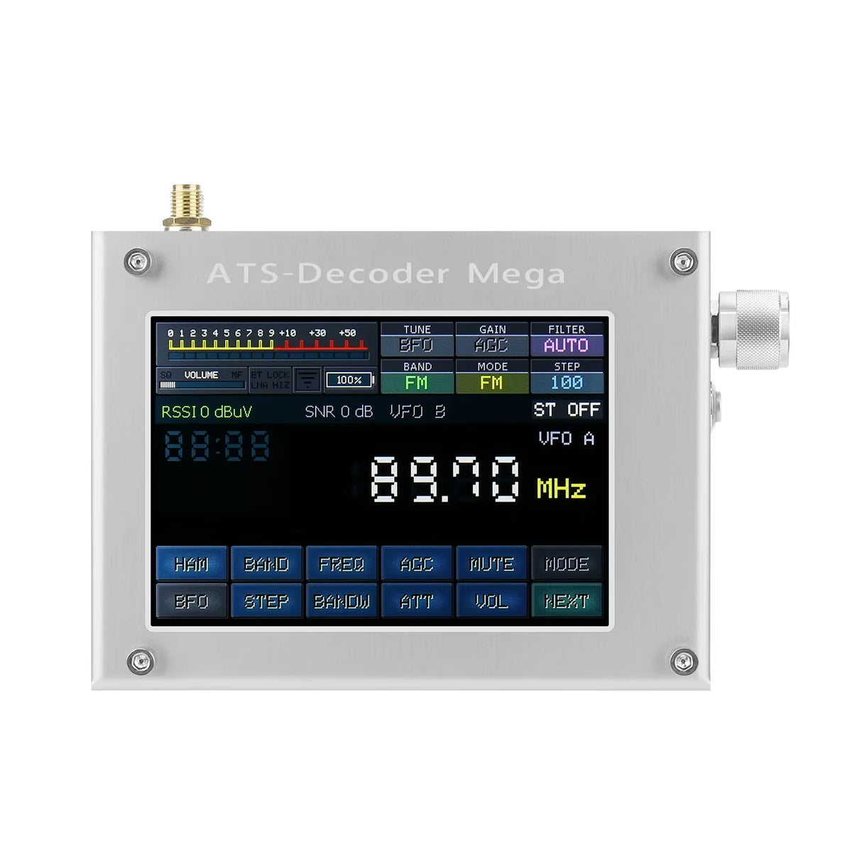 ATS-Decoder Mega SDR Radio AM FM SYNC SSB CW DIGI Receiver Upgraded Version of ATS25 max-Decoder w/ 4" Color Screen