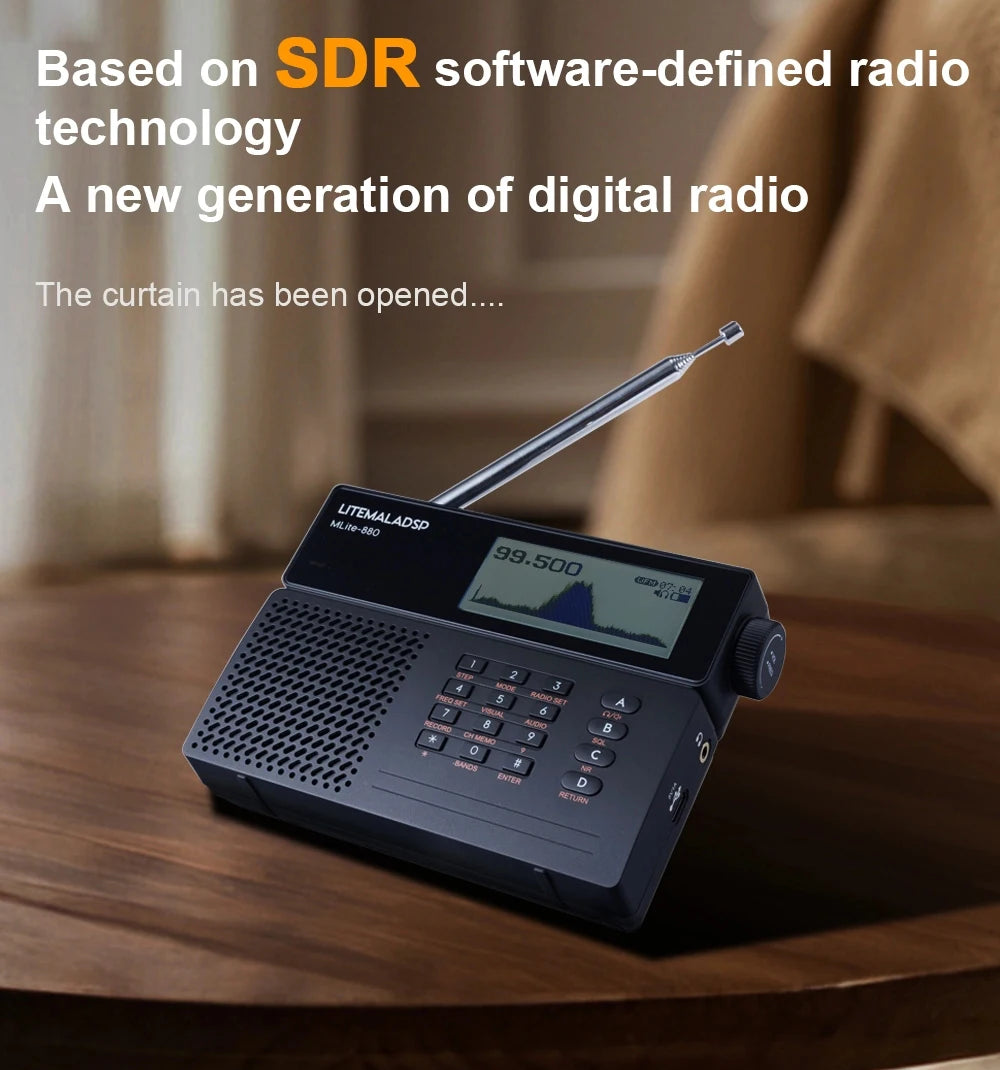 2026 Latest MLite-880 Malahit SDR Receiver Malahiteam DSP Radio SSB/AM/FM RDS Portable Full Band Radio Digital Shortwave Radio