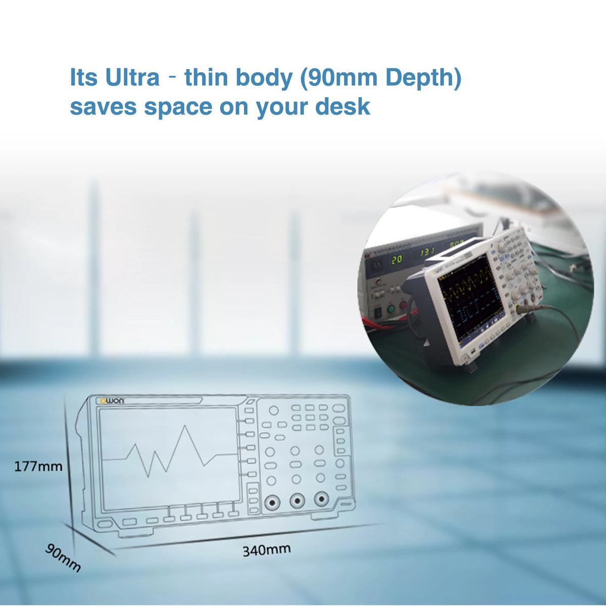 OWON XDS2102A Digital Oscilloscope 100MHz 1GS/s 2 Channels+1External 20M Record Length 12-bit High Resolution ADC and 8 inch LCD