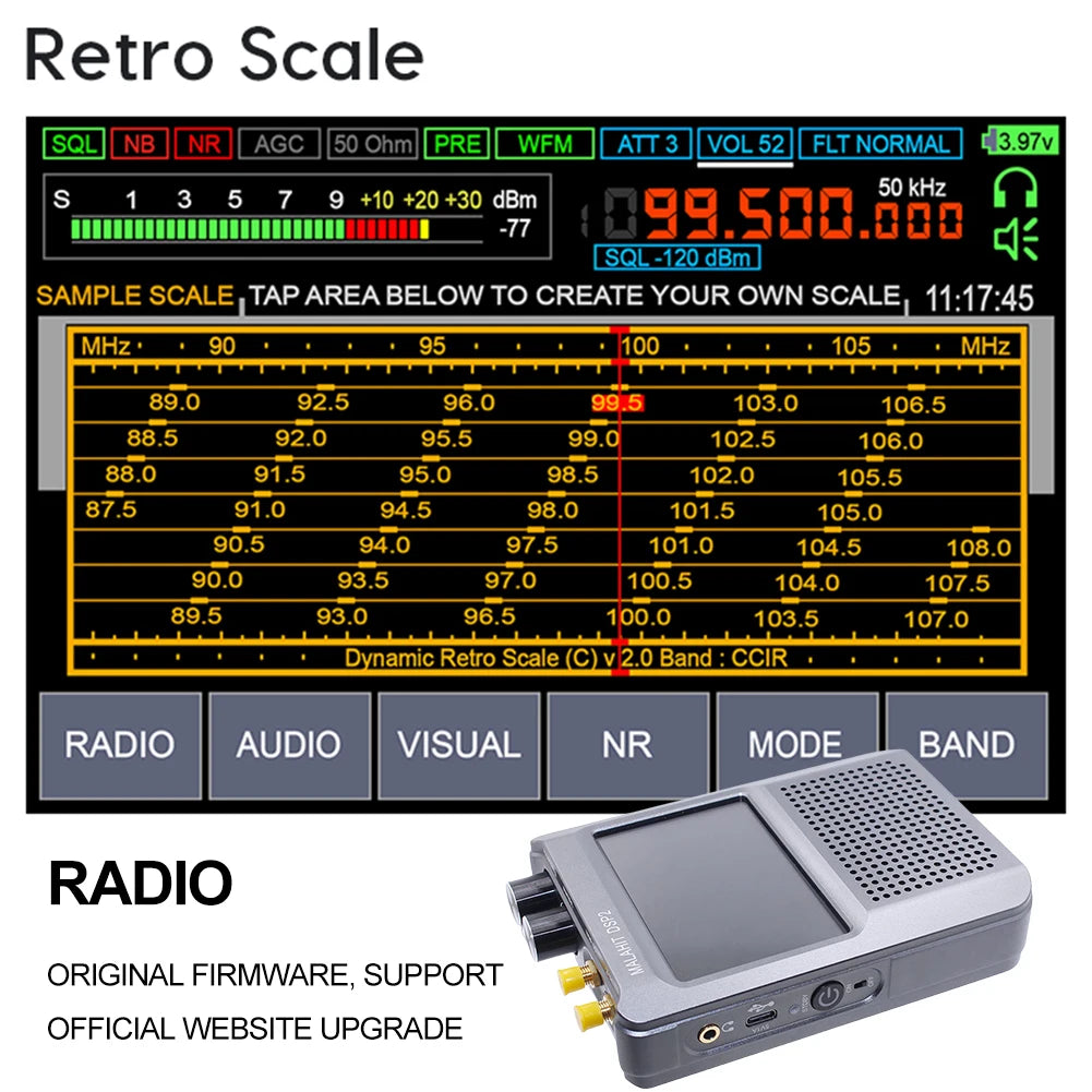 10kHz-380MHz 404MHz-2GHz Malahit-DSP2/DSP1 SDR Malachite Receiver Radio With 5000mAh Battery Firmware 2.40(DSP2) Malahite SDR ﻿