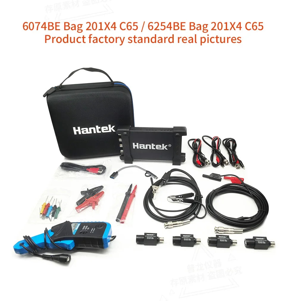 hantek 6074BE/6254BE Automobile Oscilloscope 4-channels Portable USB Virtual Oscilloscope Link PC Android Phone Tablet