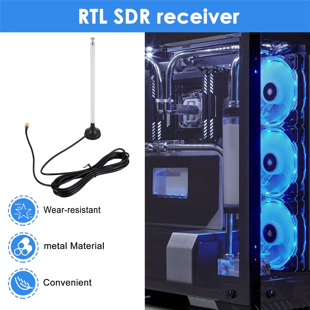 AB25 RTL-SDR Blog RTL SDR Receiver V3 RTL2832U 0.1MHz-1.7GHz TCXO SMA Software Defined Radio Receiver with Antenna