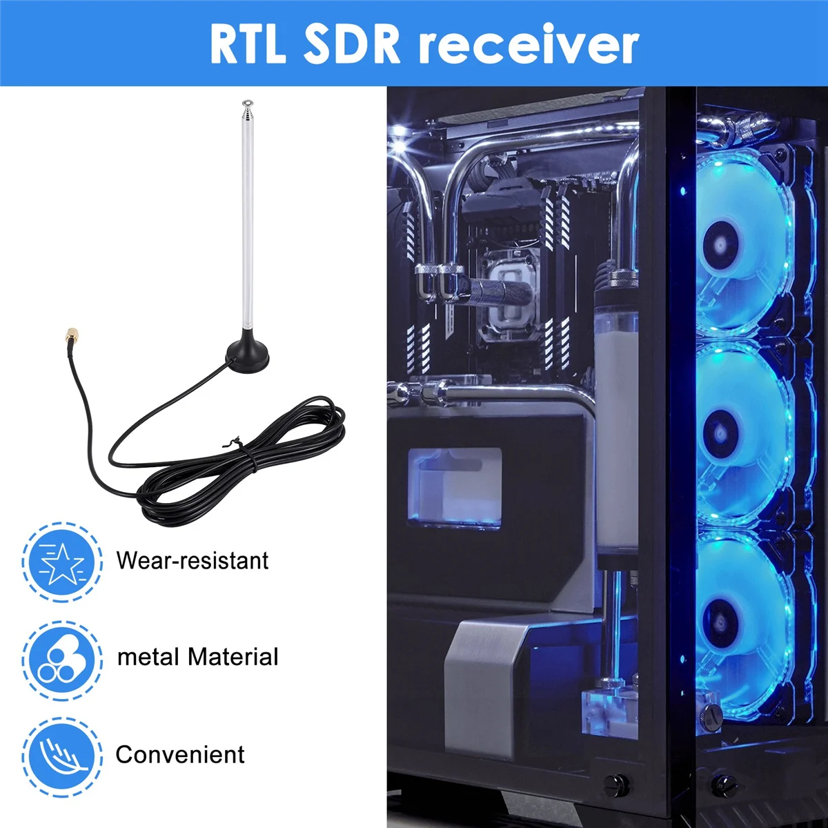 AB25 RTL-SDR Blog RTL SDR Receiver V3 RTL2832U 0.1MHz-1.7GHz TCXO SMA Software Defined Radio Receiver with Antenna