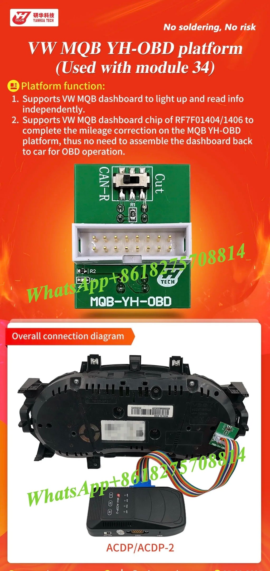 Mini ACDP2 2025 MQB Package with Module 33/34 for VW MQB48 & RH850 Key 5A Programming 5A 5C Mileage Correction