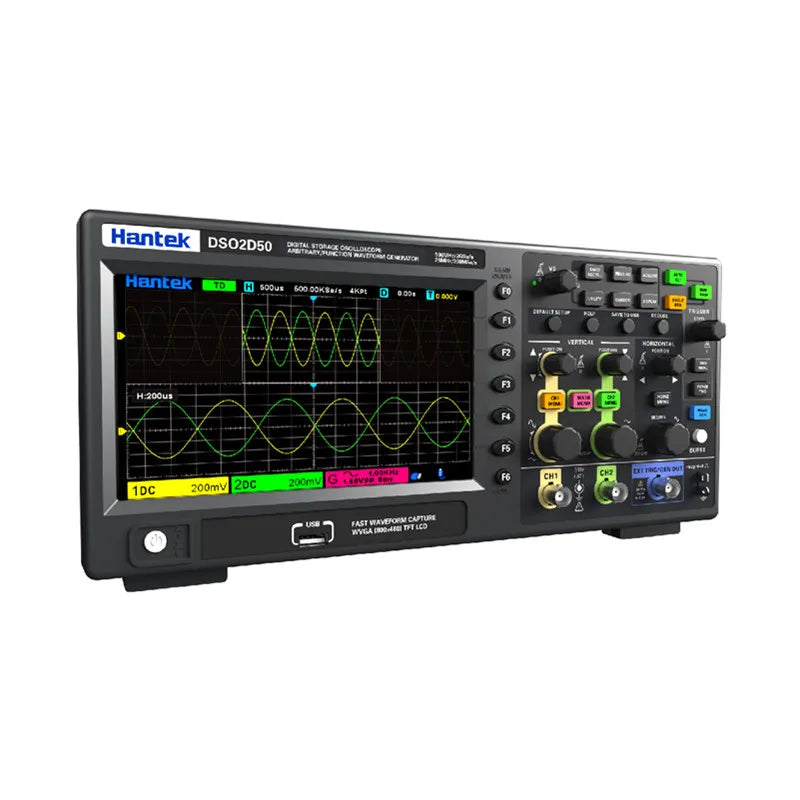 Hantek Digital Oscilloscope DSO2D20/2D35/2D50/2C20/2C35/2C50 2 Channels USB 200/350/500Mhz Portable Osciloscopio Tester Meter
