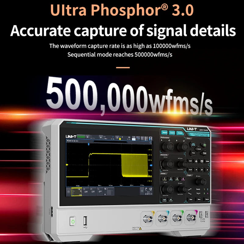 UNI-T Oscilloscope UPO1154HD UPO1082HD 2/4 Channels 1.25GSa/s High-Resolution Osciloscopio 80/150MHz Bandwidth 12-bit ADC Sampe