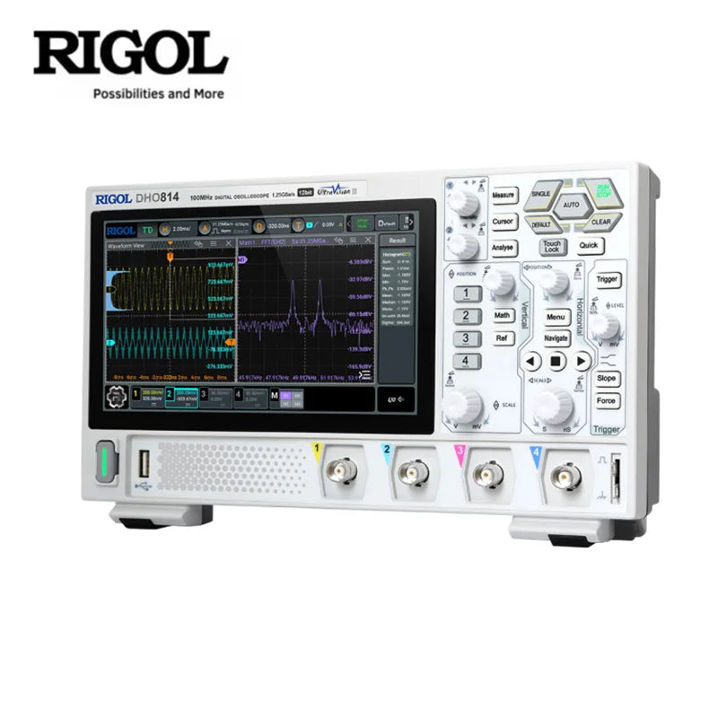 RIGOL DHO802/DHO804/DHO812/DHO814 Digital Oscilloscopes 70/100MHz 2/4Channel 25Mpts Depth