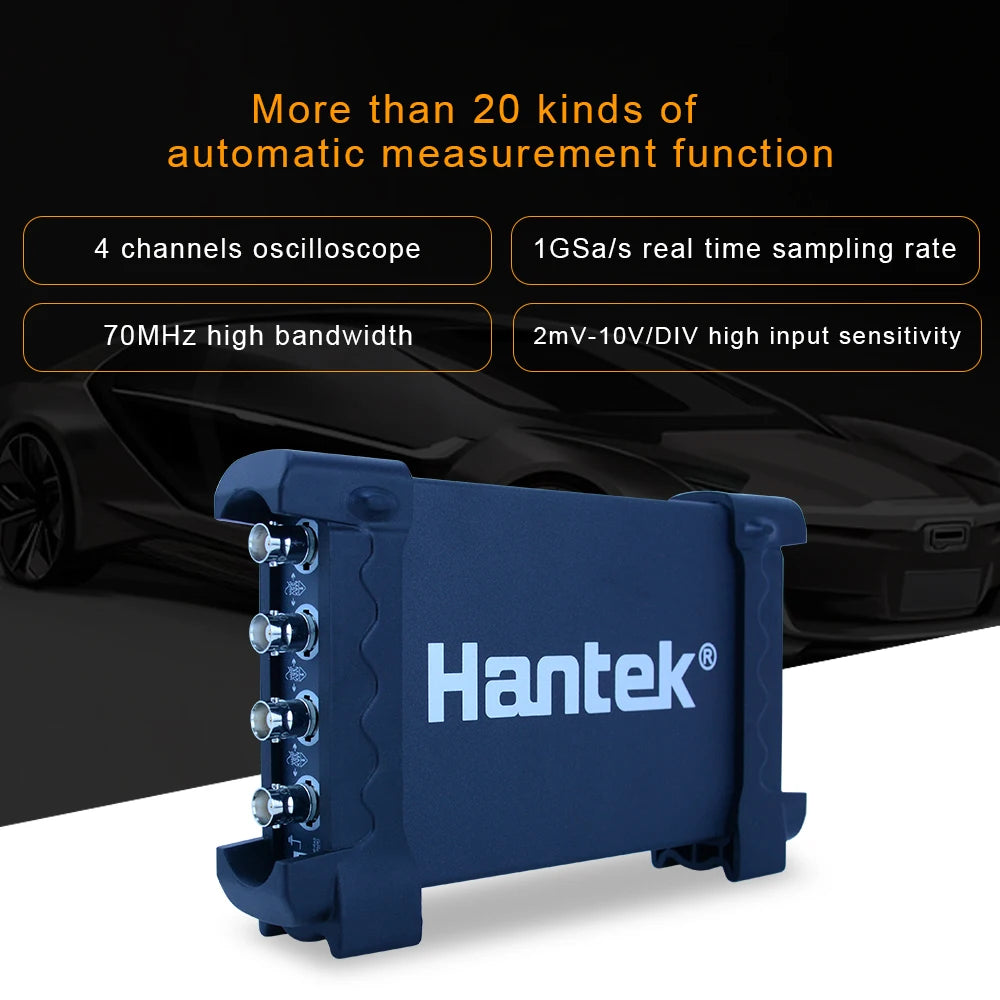 Hantek 6074BE 70MHz 4CH Auto Digital Oscilloscope Set Diagnostic Tool 1GSa/s  USB Virtual Oscilloscope Car Diagnostic Instrument