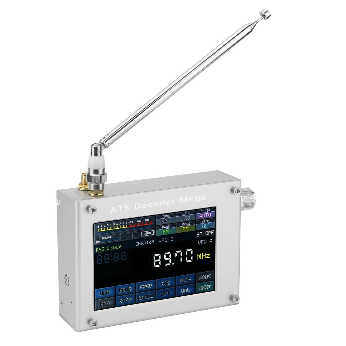 ATS-Decoder Mega SDR Radio AM FM SYNC SSB CW DIGI Receiver Upgraded Version of ATS25 max-Decoder w/ 4" Color Screen