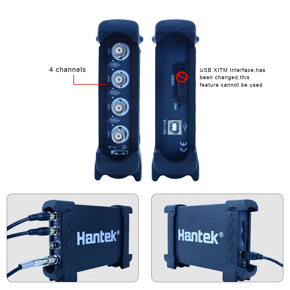 Hantek 6074BE 70MHz 4CH Auto Digital Oscilloscope Set Diagnostic Tool 1GSa/s  USB Virtual Oscilloscope Car Diagnostic Instrument