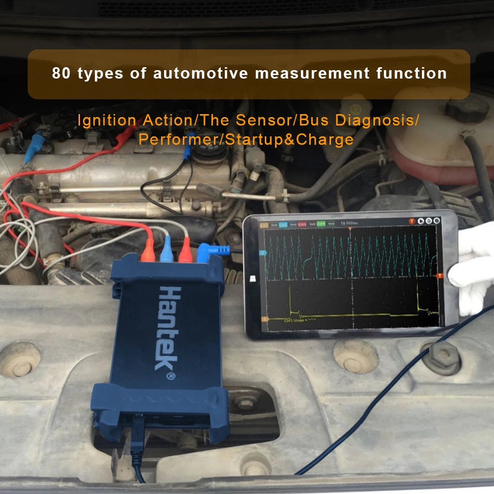 Hantek 6074BE 70MHz 4CH Auto Digital Oscilloscope Set Diagnostic Tool 1GSa/s  USB Virtual Oscilloscope Car Diagnostic Instrument