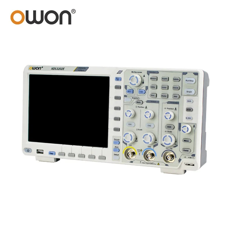 OWON XDS3202E 8 Bits Dual Channel Digital Oscilloscope 200MHz 1GS/s 40M Record Length 56,000 wfms/s 8 inchs 2 +1External Options