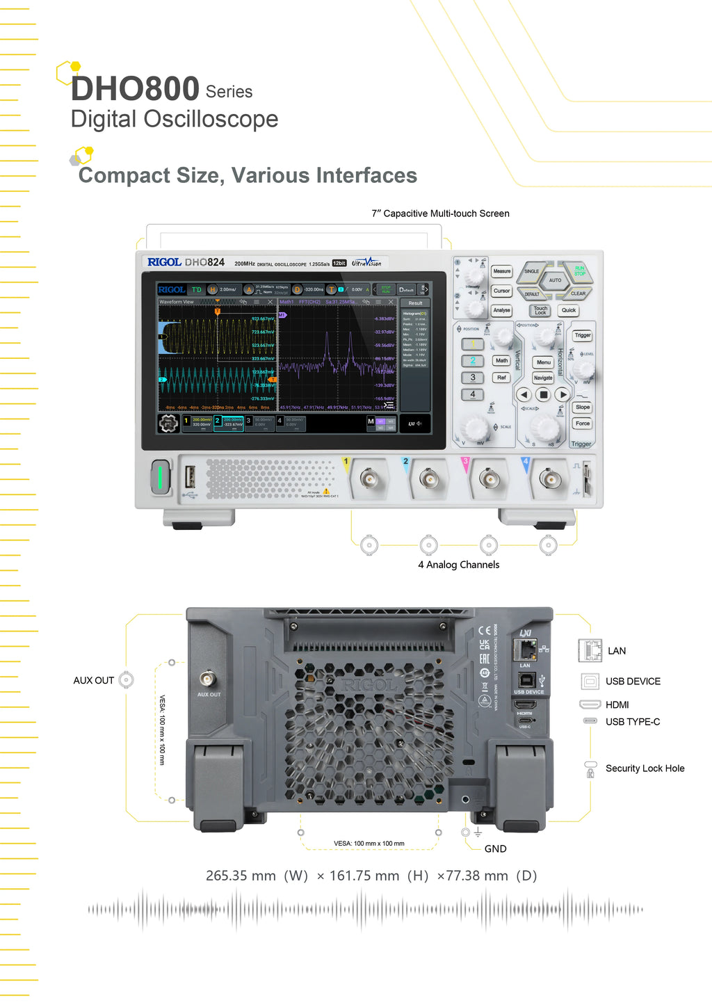 RIGOL Digital Oscilloscope DHO802 DHO804 DHO812 DHO814