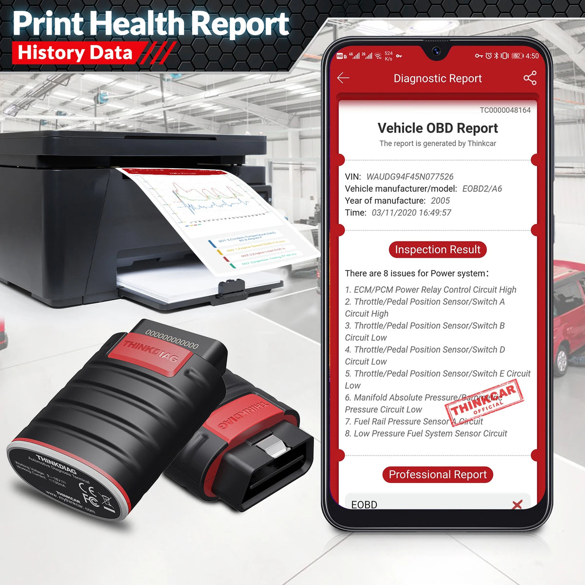 10PCS/lot THINKCAR Thinkdiag ALL System Car Diagnostic Tools 16 Resets ECU Coding Active Test 1 Year Free OBD2 Scanner Code Read