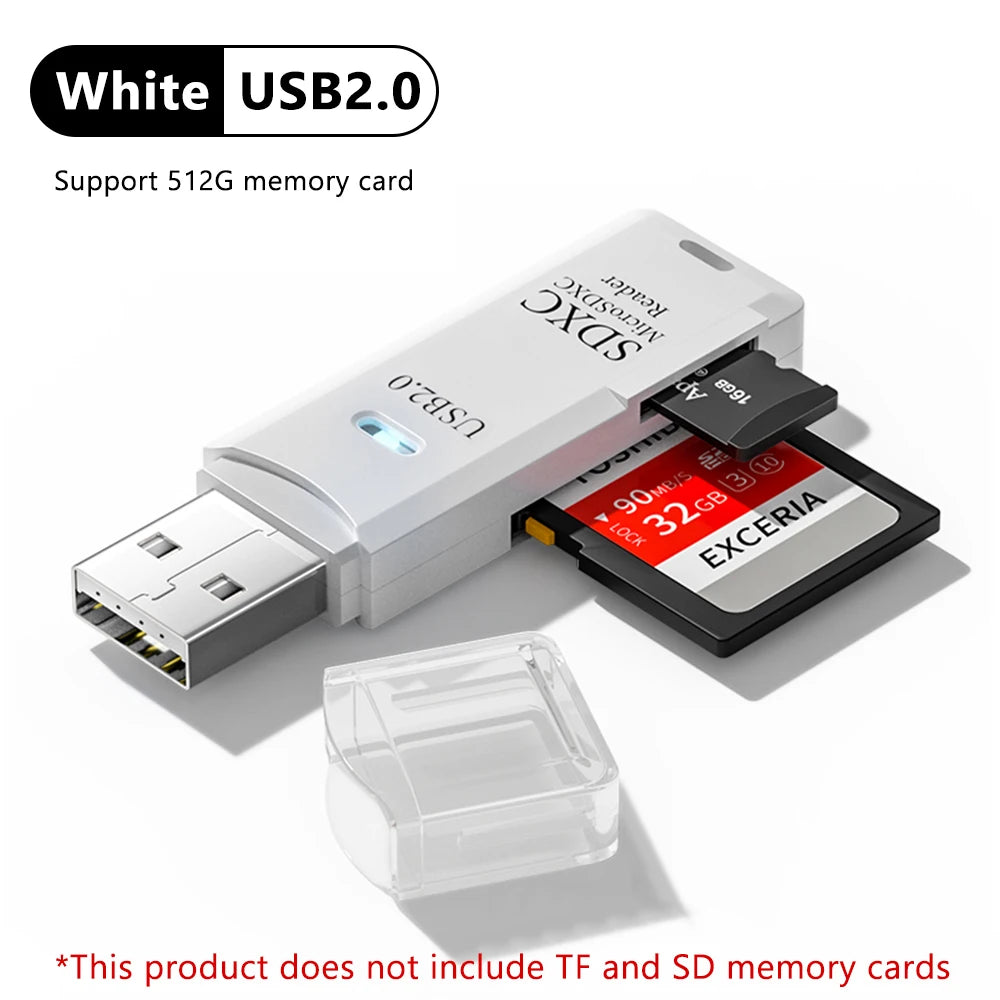 2 in 1 USB 3.0 Card Reader Micro TF sd card Reader USB adapter High Speed Cardreader TF Memory card For PC Laptop Accessories