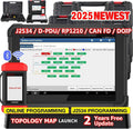 LAUNCH X431 Pad V Elite J2534 Reprogramming Tool, Online ECU Coding, Topology Diagnostic Scanner,50+ Services Heavy Duty Truck