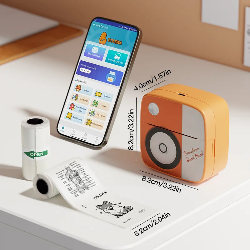 New Photo Printing Machine D2 Mini Printers Thermal Paper Stickers Paper Label Sticker Label Maker Printer for Error Printing