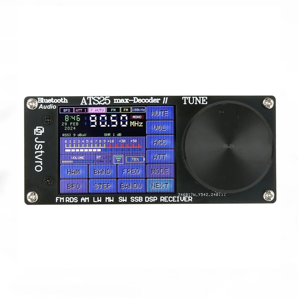 ATS25 Max Decoder II Bluetooth Version Second Generation Full Radio Receiver Si4732 SDR FM/AM/SW/SSB, CW & PSK/FT8 Receiver