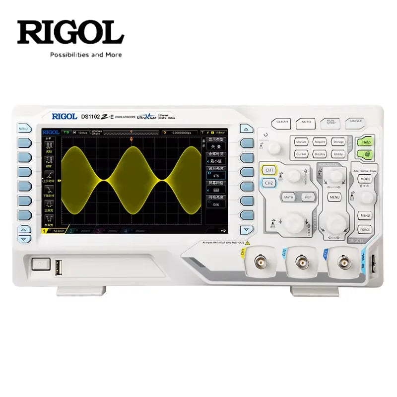RIGOL DS1102Z-E/DS1202Z-E Digital Oscilloscopes 2Ch 100M/200M BandWidth 24Mpts Depth Support RS232/UART/I2C/SPI bus Decoding