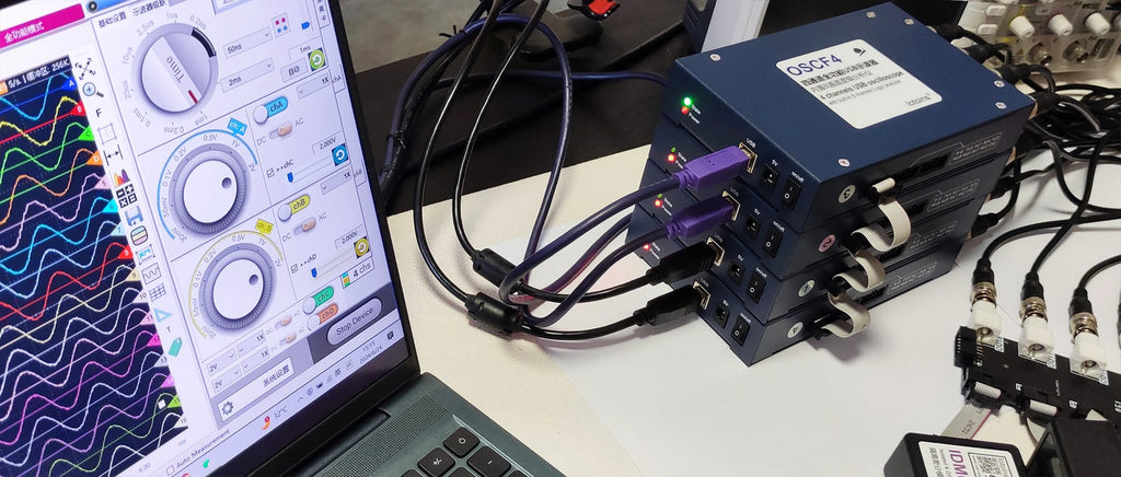 Professional Oscilloscope OSCF4, 5GS/s, 200MHz, 4-Channel / Multiple Devices 3 in 1 / Protocols Decoding / 8,12,16 channels
