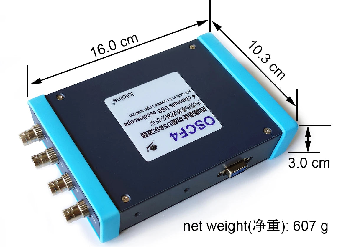 Professional Oscilloscope OSCF4, 5GS/s, 200MHz, 4-Channel / Multiple Devices 3 in 1 / Protocols Decoding / 8,12,16 channels