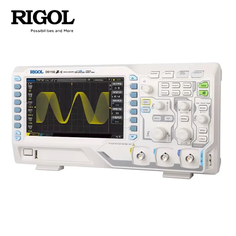 RIGOL DS1102Z-E/DS1202Z-E Digital Oscilloscopes 2Ch 100M/200M BandWidth 24Mpts Depth Support RS232/UART/I2C/SPI bus Decoding