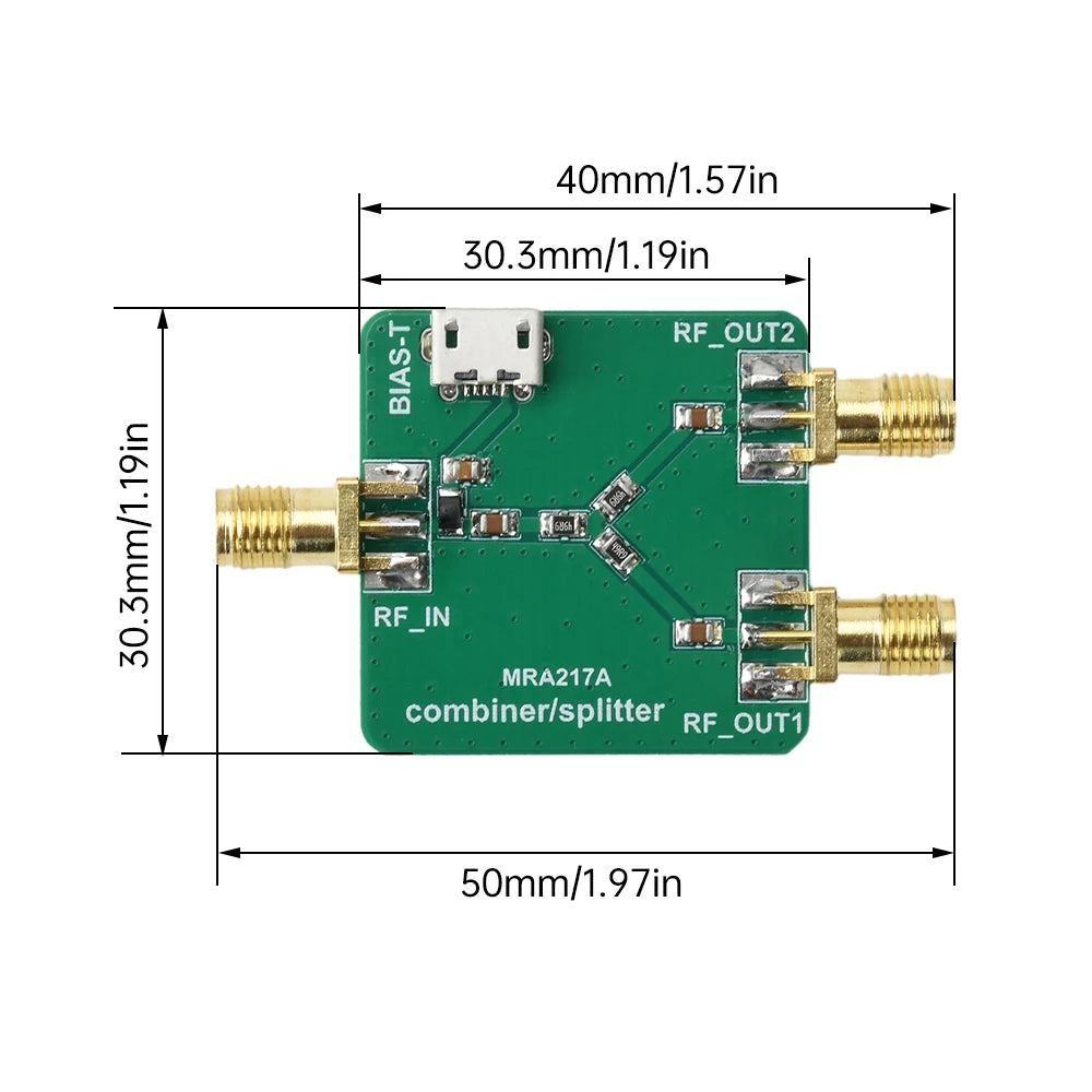 SDR Radio 1/2 Splitter Combiner Slater Signal Amplifier Receiver Module with Micro USB Interface for Electronics