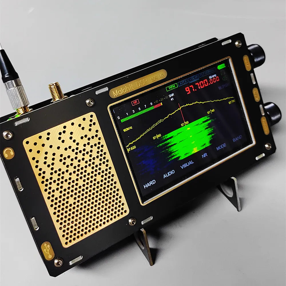 New V3 Malachite Radio Dual Antenna Latest Version 1.10D Malahit-DSP Stereo Portable 3rd Version SDR Receiver 50KHz-2GHz