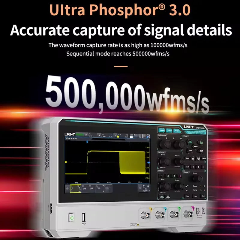 UNI-T UPO1000HD Series 12bit High-Res Oscilloscope | 150MHz 2/4CH with Power Analysis | UART/I2C/SPI/CAN/LIN Decoding