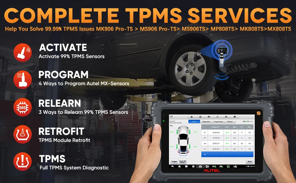 Autel MaxiCOM MK906S Pro2-TS MK906S Pro-TS Auto TPMS Programming Diagnostics Tool ECU Coding All Systems OBD2 Diagnosis Scanner