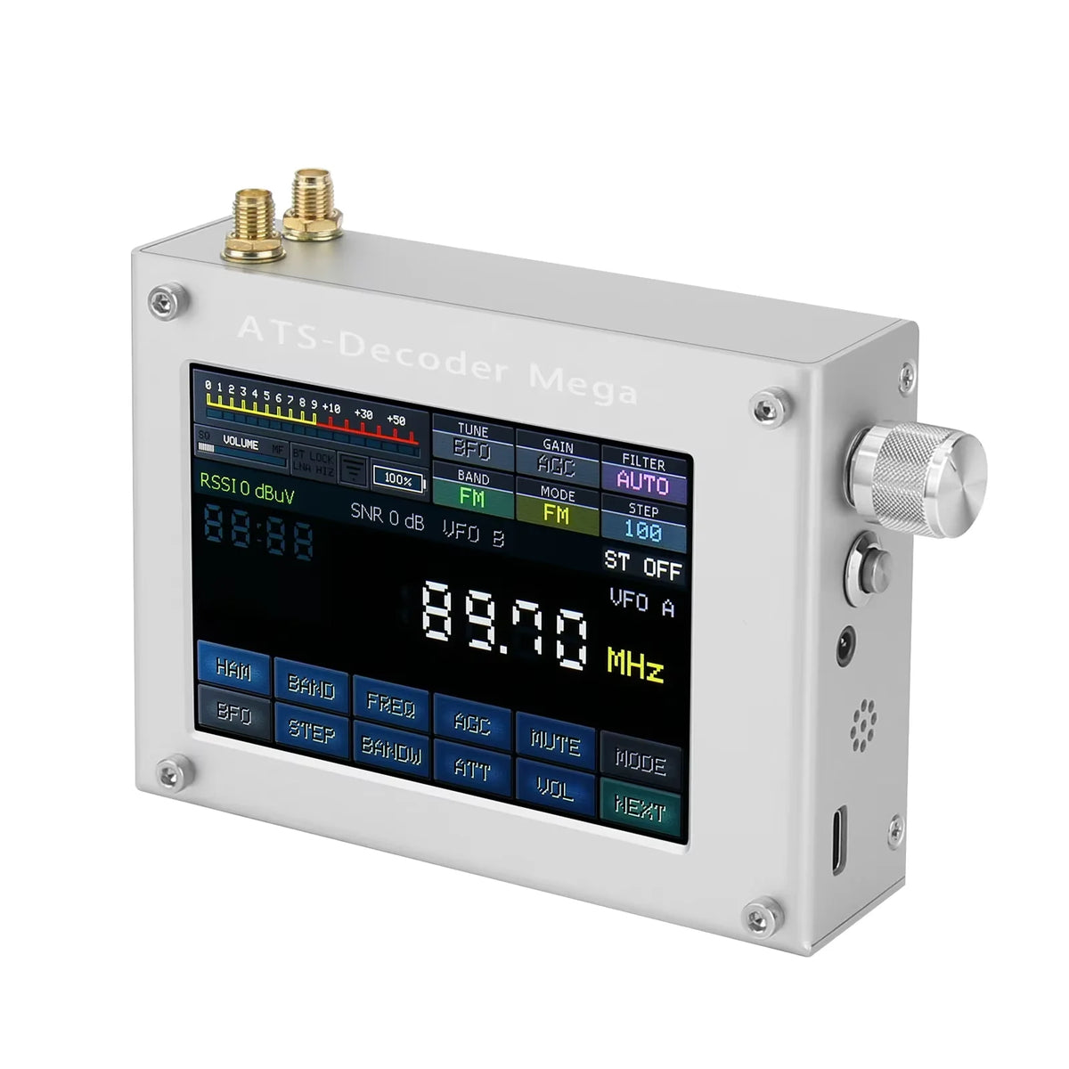 ATS-Decoder Mega SDR Radio AM FM SYNC SSB CW DIGI Receiver Upgraded Version of ATS25 max-Decoder w/ 4" Color Screen