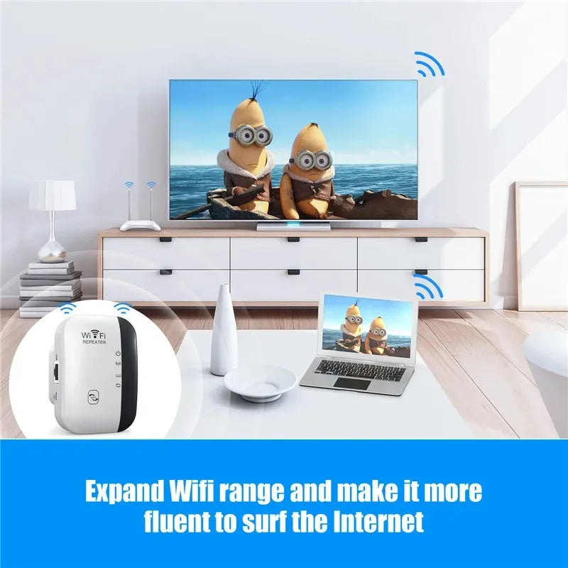 300Mbps Wireless Wi‑Fi Repeater 2.4G Router Wi‑Fi Range Extender Wi‑Fi Signal Amplifier 802.11N Network Card Adapter for PC