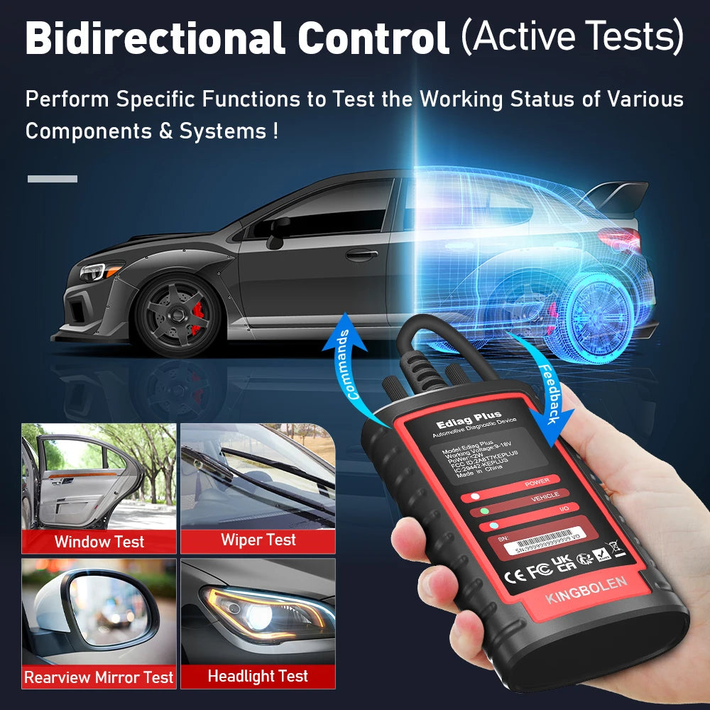 10Pcs KINGBOLEN Ediag Plus, THINKCAR THINKDIAG 2, CANFD ALL System Car Diagnostic Tool ECU Coding Bi-directional 16 Reset
