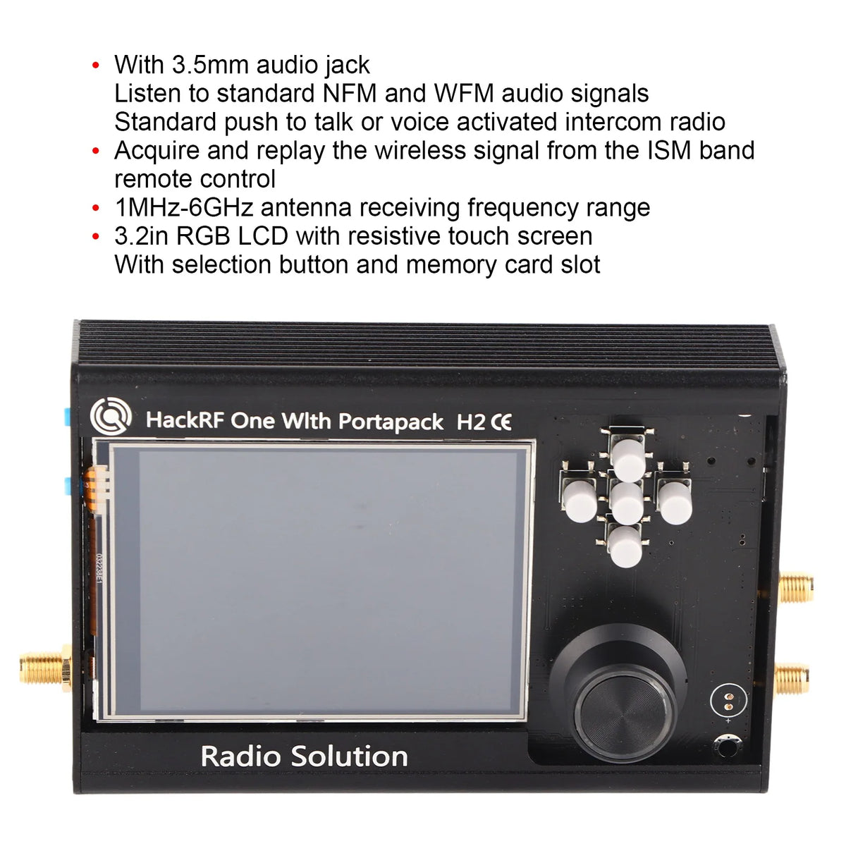 3.2in TFT Radio Transceiver Full Featured SDR Transimitter Receiver for PortaPack H2 1MHz‑6GHz
