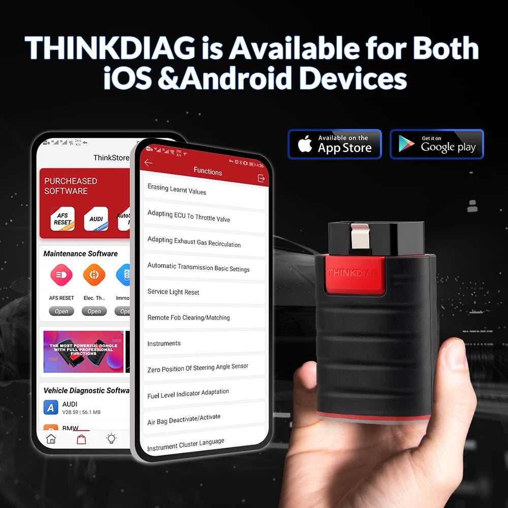 10PCS/lot THINKCAR Thinkdiag ALL System Car Diagnostic Tools 16 Resets ECU Coding Active Test 1 Year Free OBD2 Scanner Code Read