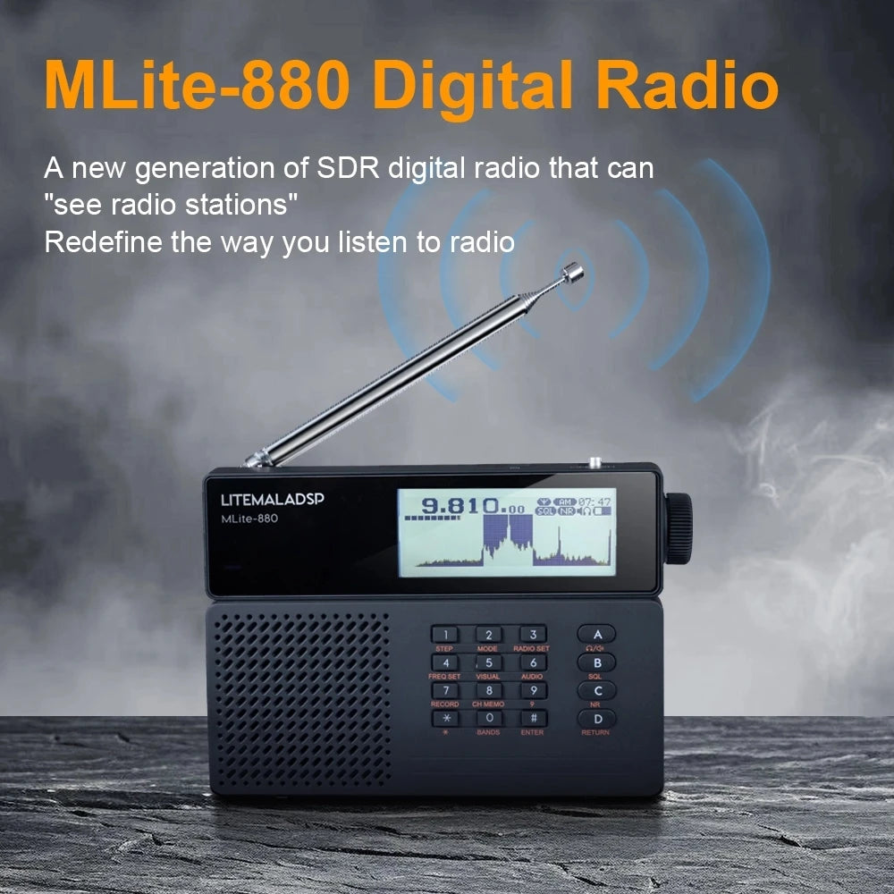 New Upgraded MLite-880 Malahit SDR Malahiteam Genuine Licensed Receiver Portable Radio Full-band Receiver with 5000mAh Battery