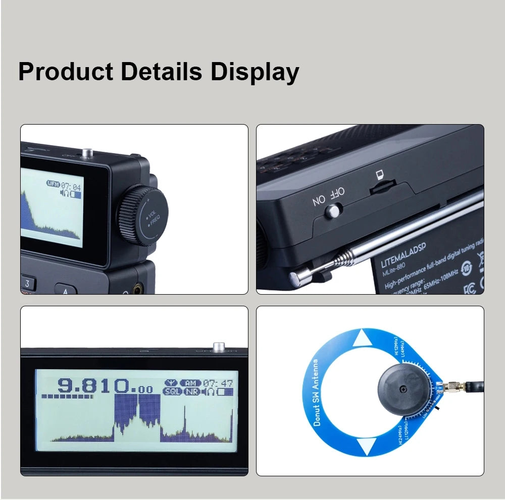 2026 Latest MLite-880 Malahit SDR Receiver Malahiteam DSP Radio SSB/AM/FM RDS Portable Full Band Radio Digital Shortwave Radio
